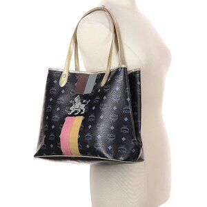 MCM Visetos Striped Munich Lion Tote Bag - Lion Princess Edition
